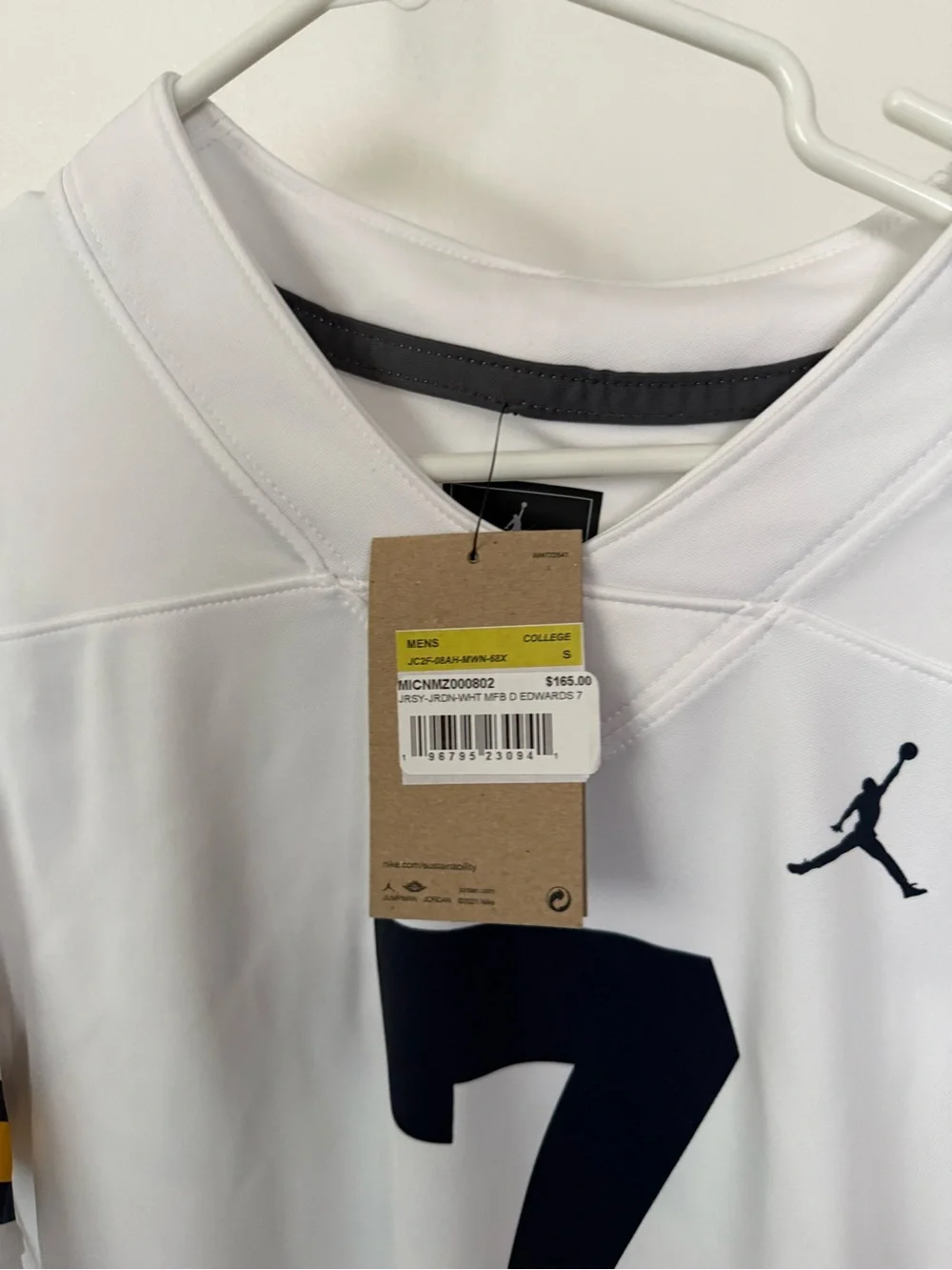Jordan White #7 Athletic Jersey with Black Number and Yellow Sleeve Stripes